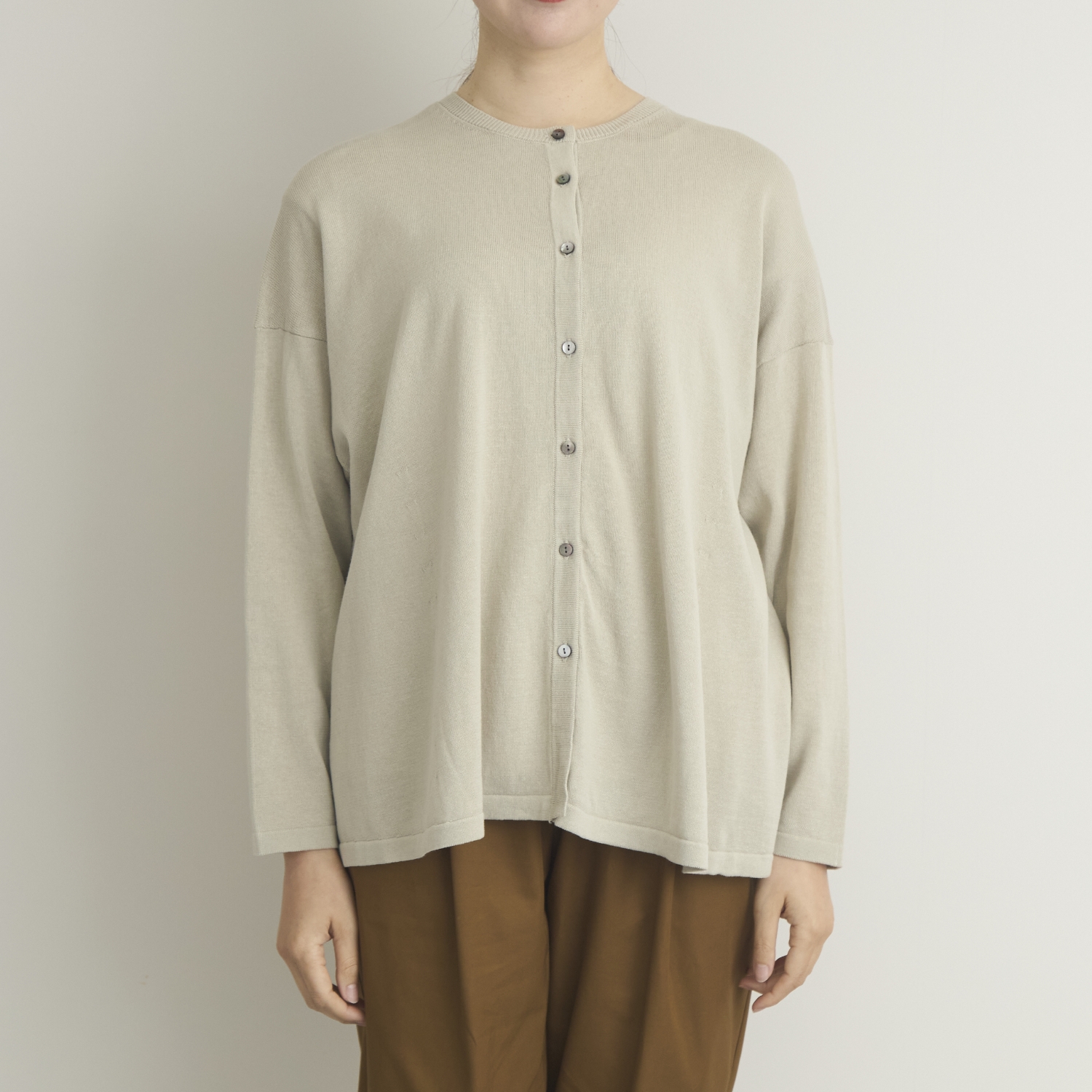 TUTIE./強撚コットンニットロングスリーブカーディガン